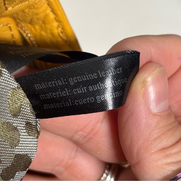 Perlina New York Small Pebbled Leather Rounded Crossbody Purse-Mustard Yellow - Picture 7 of 7